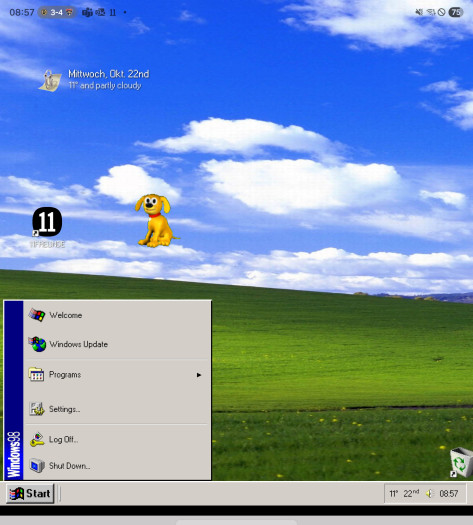 Der Android-Launcher lässt sich auch auf Windows 98 umstellen. (Screenshot: Tobias Költzsch/Golem)
